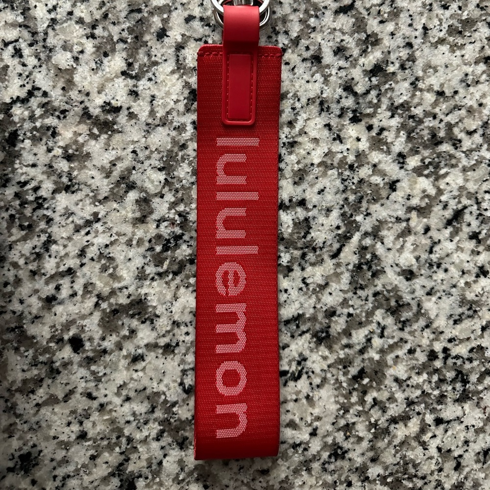 Red Lululemon Never Lost Keychain